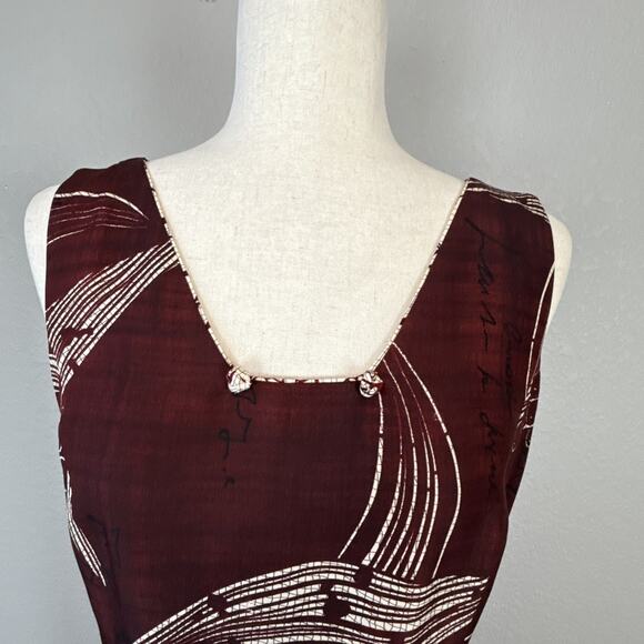 Mondi Womens Vintage Burgundy Silk Sheath Dress Size 40 10 M Sleeveless Classic - Picture 3 of 9